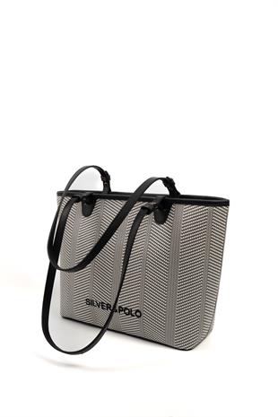 Silver & Polo Siyah Beyaz - Siyah SP1204 Kadın Omuz Çantası