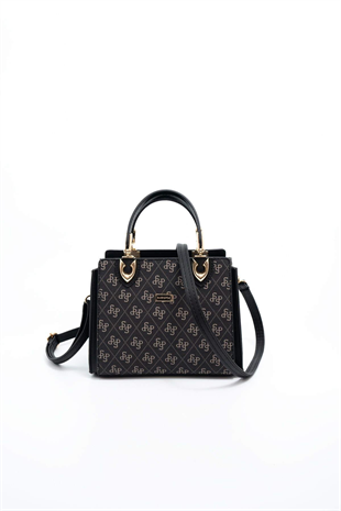Silver & Polo SP1133 Kadın El Çantası Monogram Füme-Siyah