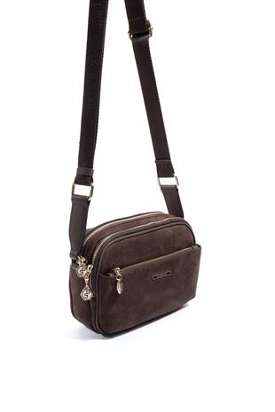Silver & Polo SP1162 Kadın Çapraz Çanta Süet Kahve