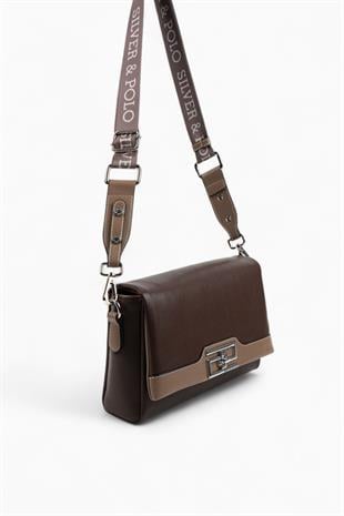 Silver & Polo SP1257 Kadın Çapraz Çanta Düz Kahve-Vizon