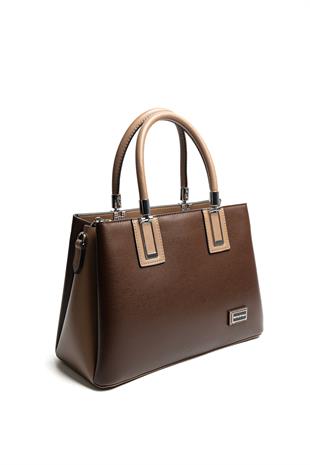 Silver & Polo SP1000 Kadın El Çantası Düz Kahve-Vizon