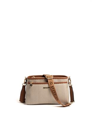 Silver & Polo Bej - Taba SP1184 Kadın Çapraz Çanta