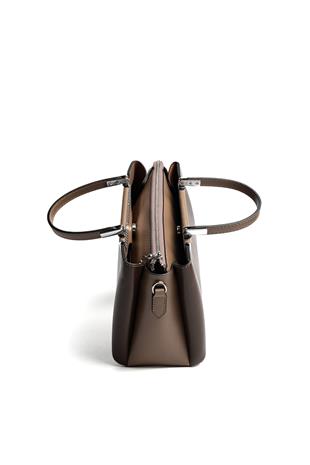 Silver & Polo SP913 Kadın El Çantası Düz Kahve-Vizon