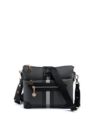 Silver & Polo SP1110 Kadın Çapraz Çanta Ekose Siyah