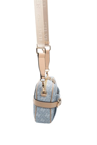 Silver Polo Mavi - Ten Monogram Kadın Çapraz Çanta SP1256