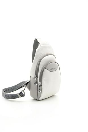 Silver & Polo SP959 Kadın Vücut Çantası Petek Beyaz-A.Gri