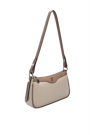 Silver & Polo SP1274 Kadın Çapraz Çanta Düz Bej-Latte