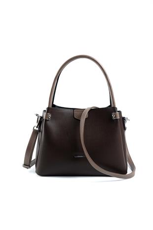 Silver & Polo Kahve - Vizon SP1254 Kadın El Çantası