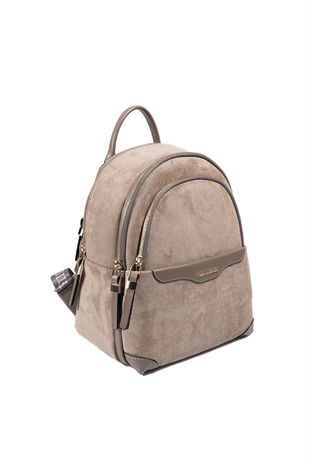 Silver & Polo SP1265 Kadın Sırt Çantası Süet Vizon