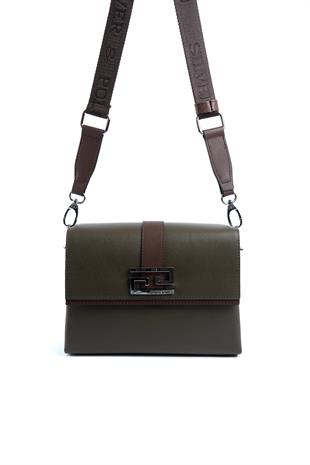 Silver & Polo Haki - Kahve SP1009 Kadın Çapraz Çanta