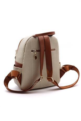 Silver & Polo SP906 Kadın Sırt Çantası Hasır Bej-Taba