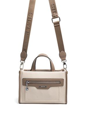 Silver & Polo SP1271 Kadın El Çantası Petek Bej-Latte