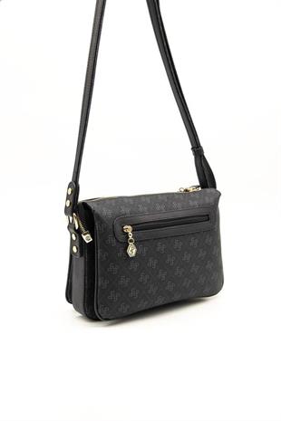 Silver & Polo SP784 Kadın Çapraz Çanta Monogram Siyah