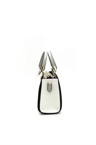 Silver & Polo SP1133 Kadın El Çantası Düz Beyaz-A.Gri