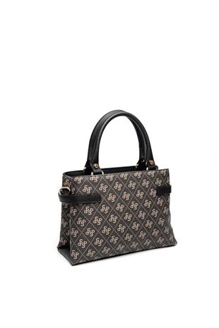 Silver & Polo SP1149 Kadın El Çantası Monogram Füme-Siyah