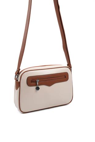 Silver & Polo Bej - Taba SP491 Kadın Çapraz Çanta