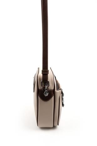 Silver & Polo SP491 Kadın Çapraz Çanta Düz Bej-Kahve