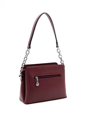 Silver Polo SP937 Kadın Omuz Çantası Düz Bordo-Bordo
