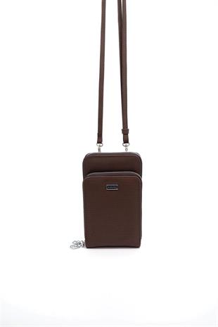 Silver & Polo SP1011 Kadın Telefon Çantası Petek Kahve
