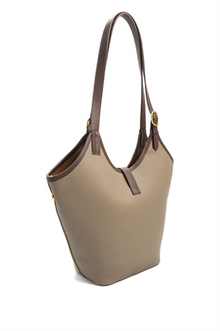 Silver Polo 1246 Kadın Omuz Çantası Mini Rolax Vizon-Vizon