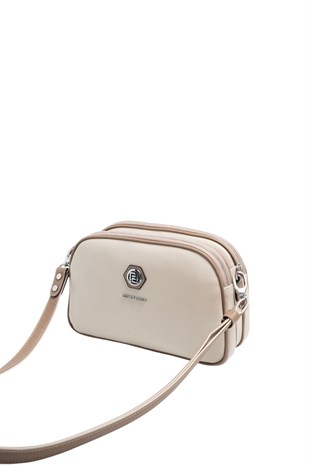Silver & Polo SP745 Kadın Çapraz Çanta Düz Bej-Latte