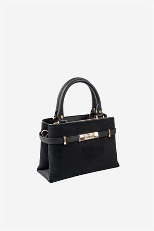 Silver & Polo SP1149 Kadın El Çantası Süet Siyah-Siyah
