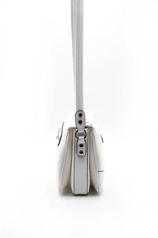 Silver & Polo SP784 Kadın Çapraz Çanta Logolu Beyaz-Beyaz