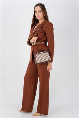 Silver & Polo Kahve Sarı - Kahve SP1193 Kadın El Çantası