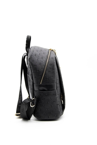 Silver & Polo SP926 Kadın Sırt Çantası Logolu Siyah-Siyah