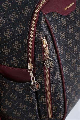 Silver & Polo Kahve Sarı - Bordo SP906 Sırt Çantası