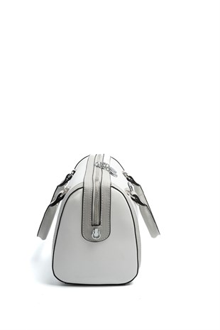 Silver & Polo SP1091 Kadın El Çantası Düz Beyaz-A.Gri