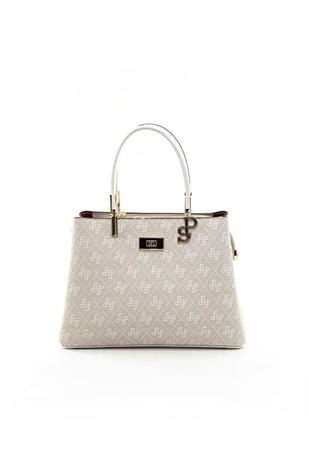 Silver & Polo SP1098 Kadın El Çantası Monogram Taş-Kemik