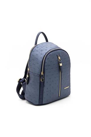Silver & Polo SP901 Kadın Sırt Çantası Logolu Lacivert