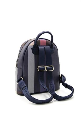 Silver & Polo SP1062 Kadın Sırt Çantası Ekose Lacivert