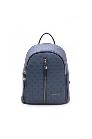 Silver & Polo SP901 Kadın Sırt Çantası Logolu Lacivert