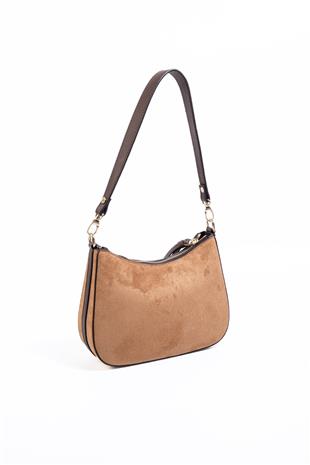 Silver & Polo SP1259 Kadın Omuz Çantası Süet Taba-Kahve