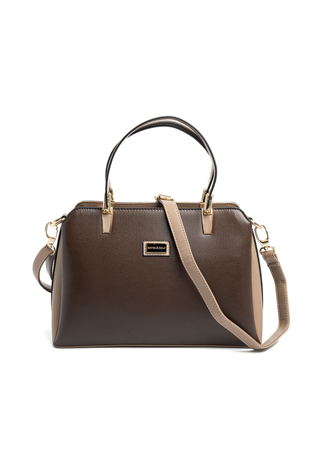 Silver & Polo SP9721 Kadın El Çantası Düz Kahve-Latte
