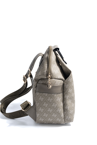 Silver & Polo SP771 Kadın Sırt Çantası Monogram Y.Yeşil