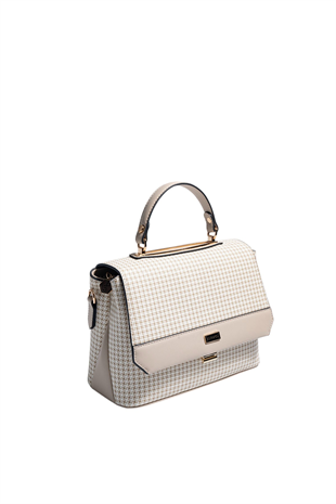 Silver & Polo SP838 Kadın Çapraz Çanta King Desen Kum-Kum Beji