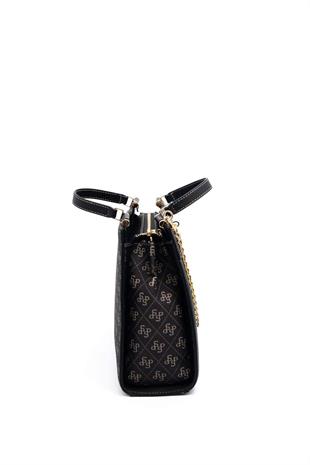 Silver & Polo SP1166 Kadın El Çantası Monogram Füme-Siyah
