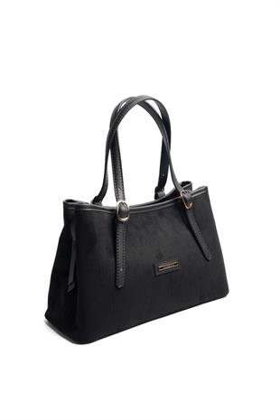 Silver & Polo SP1252 Kadın El Çantası Süet Siyah-Siyah