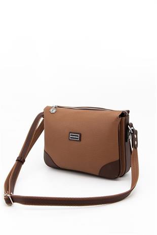 Silver & Polo SP784 Kadın Çapraz Çanta Petek Karamel-Kahve