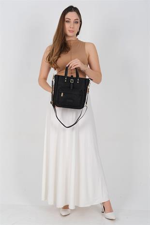 Silver & Polo SP1218 Kadın El Çantası Saten Siyah-Siyah