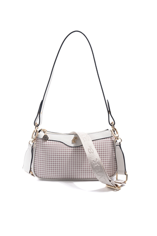 Silver & Polo SP1274 Kadın Çapraz Çanta King Desen Bordo-Kemik