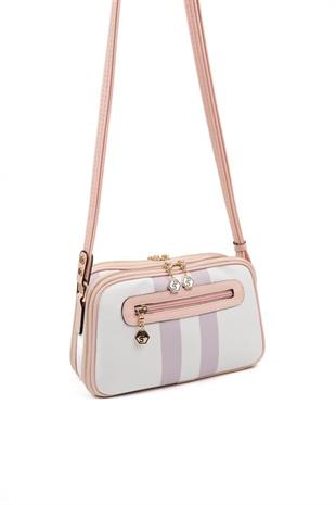 Silver & Polo SP899 Kadın Çapraz Çanta Ekose Lila-Pembe