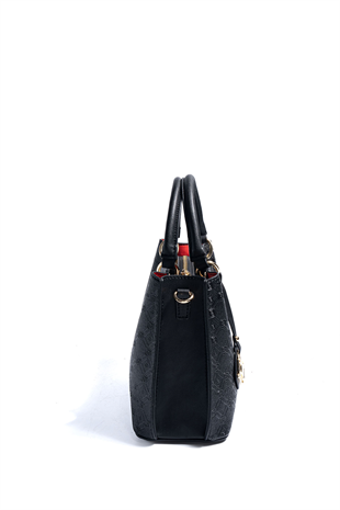 Silver & Polo SP1272 Kadın El Çantası Logolu Siyah-Siyah