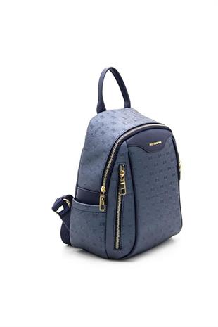 Silver & Polo SP906 Kadın Sırt Çantası Logolu Lacivert