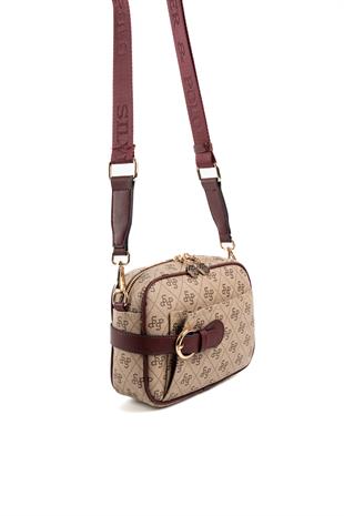 Silver & Polo Koyu Bej - Bordo SP1256 Çapraz Çanta