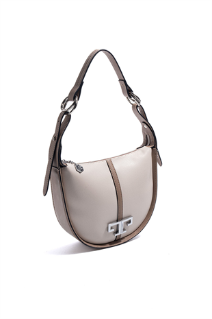 Silver Polo SP1270 Kadın Omuz Çantası Düz Bej-Latte