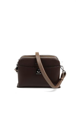 Silver & Polo SP623 Kadın Çapraz Çanta Düz Kahve-Vizon